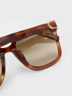 Gabine Tortoiseshell Oversized Butterfly Sunglasses