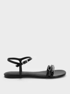 Georgie Chain Ankle-Strap Flats
