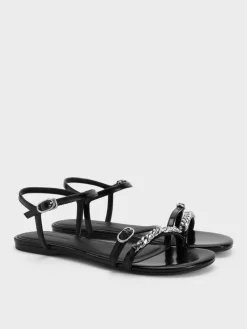 Georgie Chain Ankle-Strap Flats