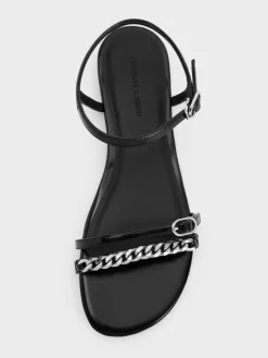 Georgie Chain Ankle-Strap Flats