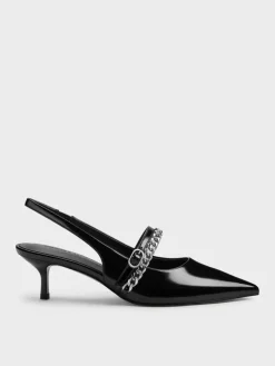 Georgie Chain Slingback Kitten Heels
