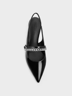 Georgie Chain Slingback Kitten Heels