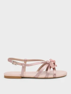 Girls' Bow Flower-Pearl Slingback Sandals