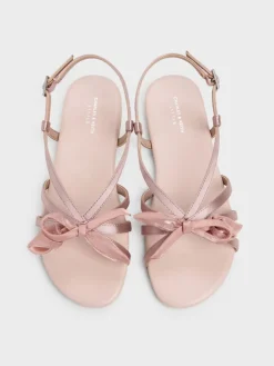 Girls' Bow Flower-Pearl Slingback Sandals