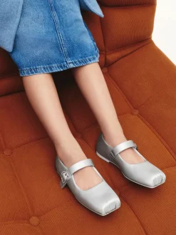 Girls' Crystal-Buckle Mary Jane Flats