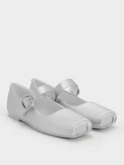 Girls' Crystal-Buckle Mary Jane Flats