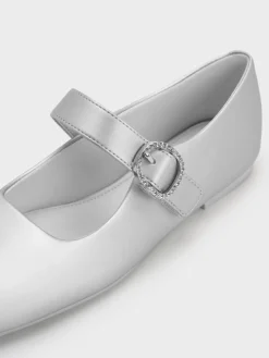 Girls' Crystal-Buckle Mary Jane Flats