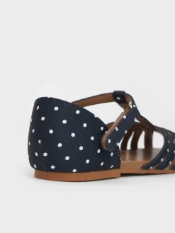 Girls' Dotted Caged T-Bar Sandals