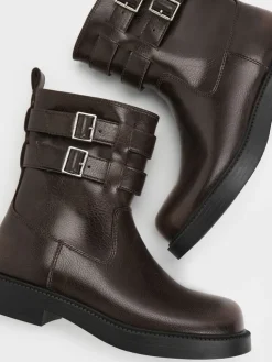 Girls' Double Buckle-Strap Ankle Boots