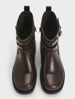Girls' Double Buckle-Strap Ankle Boots