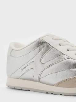 Girls' Faux Suede Metallic Sneakers