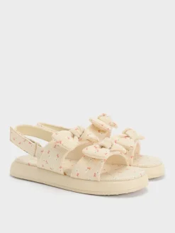 Girls' Floral Bow Slingback Sandals