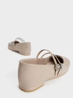 Girls' Gem-Embellished Patent Mary Janes