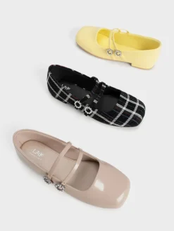 Girls' Gem-Embellished Patent Mary Janes