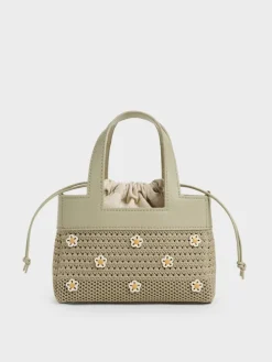 Girls' Ida Flower Knitted Mini Bag