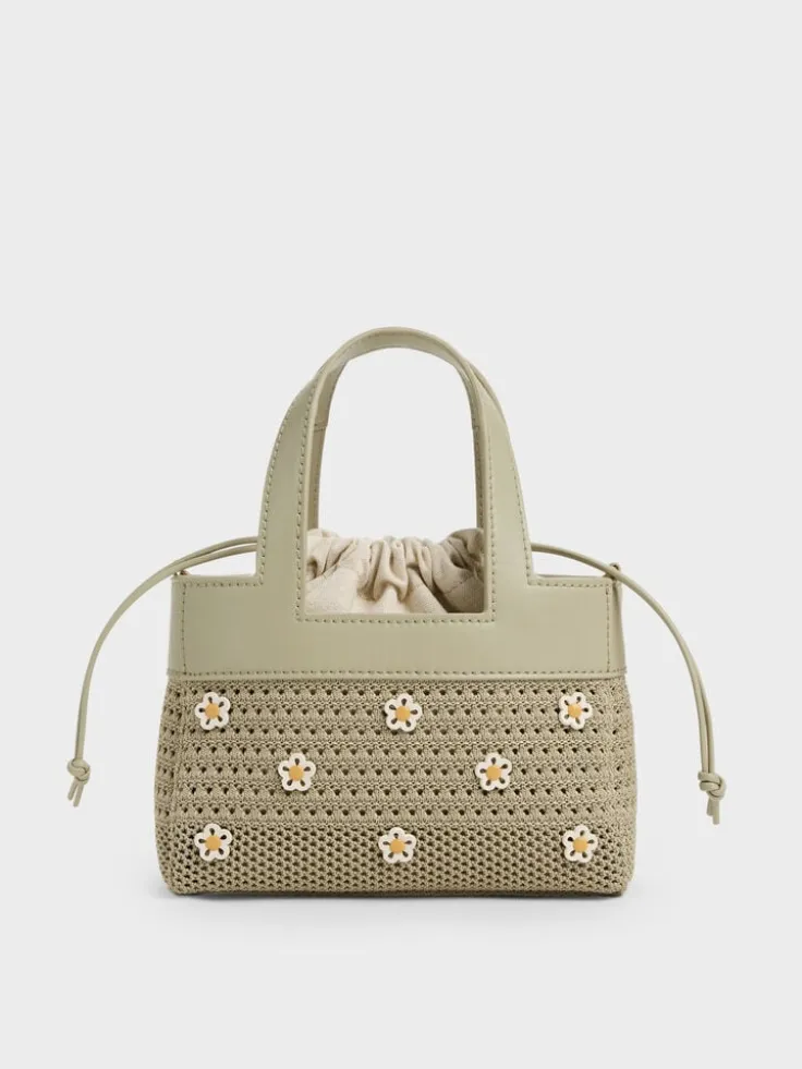Girls' Ida Flower Knitted Mini Bag