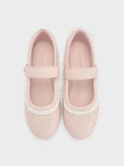 Girls' Lace-Trim Mary Jane Sneakers