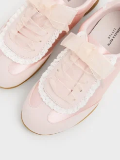 Girls' Lace-Trim Sneakers