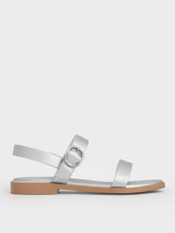 Girls' Pearlescent Crystal Slingback Sandals