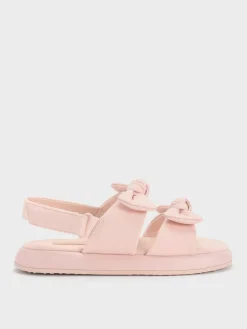 Girls' Twill Bow Slingback Sandals