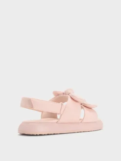 Girls' Twill Bow Slingback Sandals