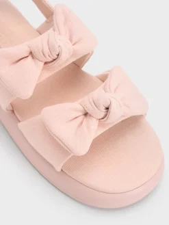 Girls' Twill Bow Slingback Sandals