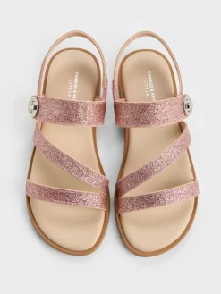 Girls' Yara Glittered Strappy Sandals