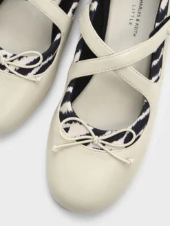Girls' Zebra-Print Crossover Mary Jane Sneakers