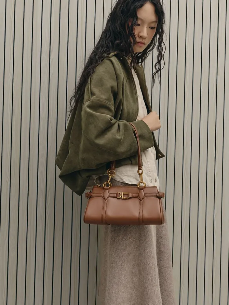 Gwynne Metallic-Accent Elongated Shoulder Bag
