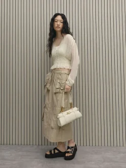 Gwynne Metallic-Accent Elongated Shoulder Bag