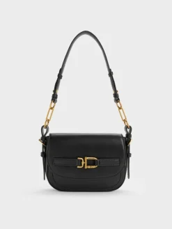 Gwynne Metallic-Accent Saddle Bag