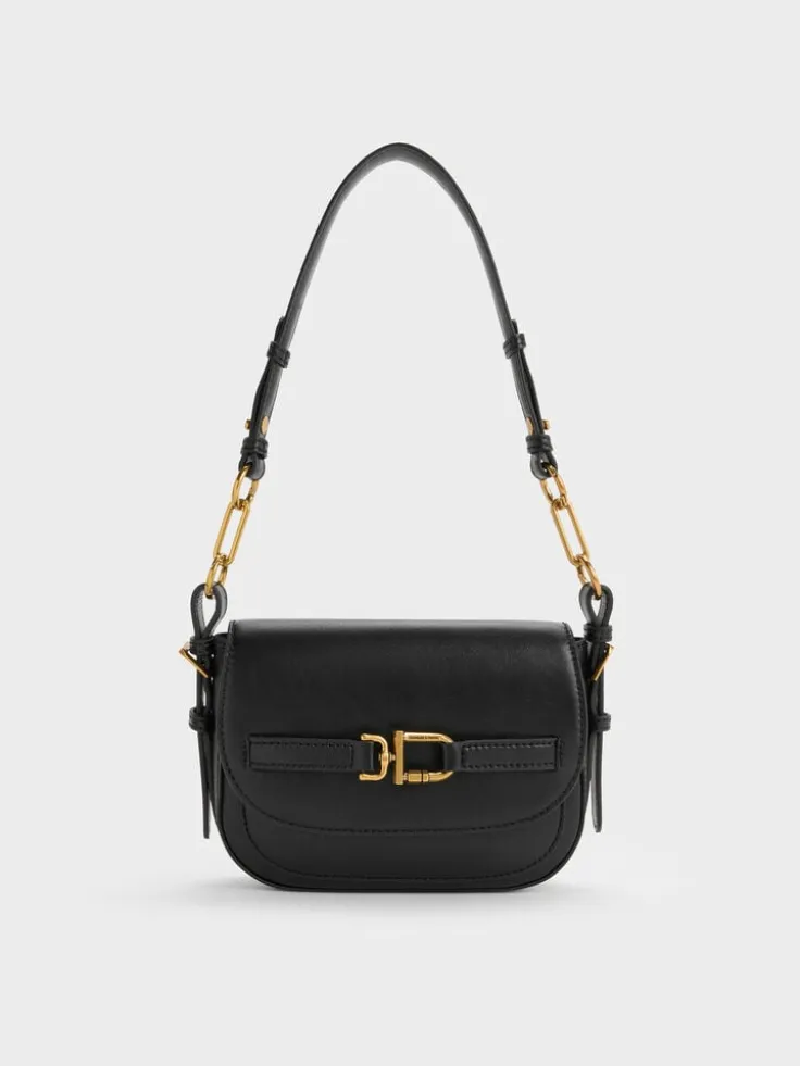 Gwynne Metallic-Accent Saddle Bag