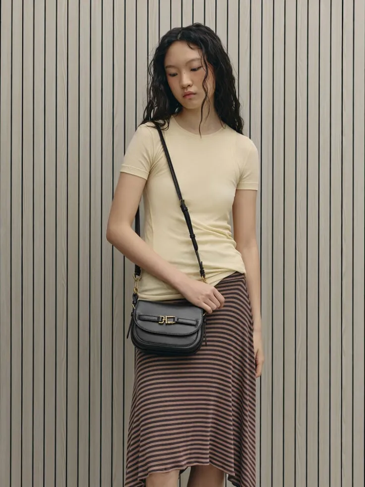 Gwynne Metallic-Accent Saddle Bag