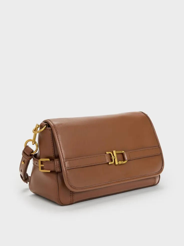 Gwynne Metallic-Buckle Belted Shoulder Bag