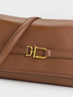 Gwynne Metallic-Buckle Belted Shoulder Bag