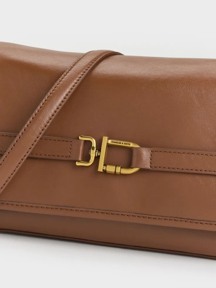 Gwynne Metallic-Buckle Belted Shoulder Bag