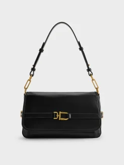 Gwynne Metallic-Buckle Belted Shoulder Bag