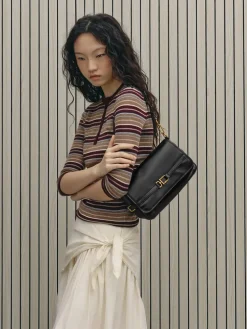 Gwynne Metallic-Buckle Belted Shoulder Bag
