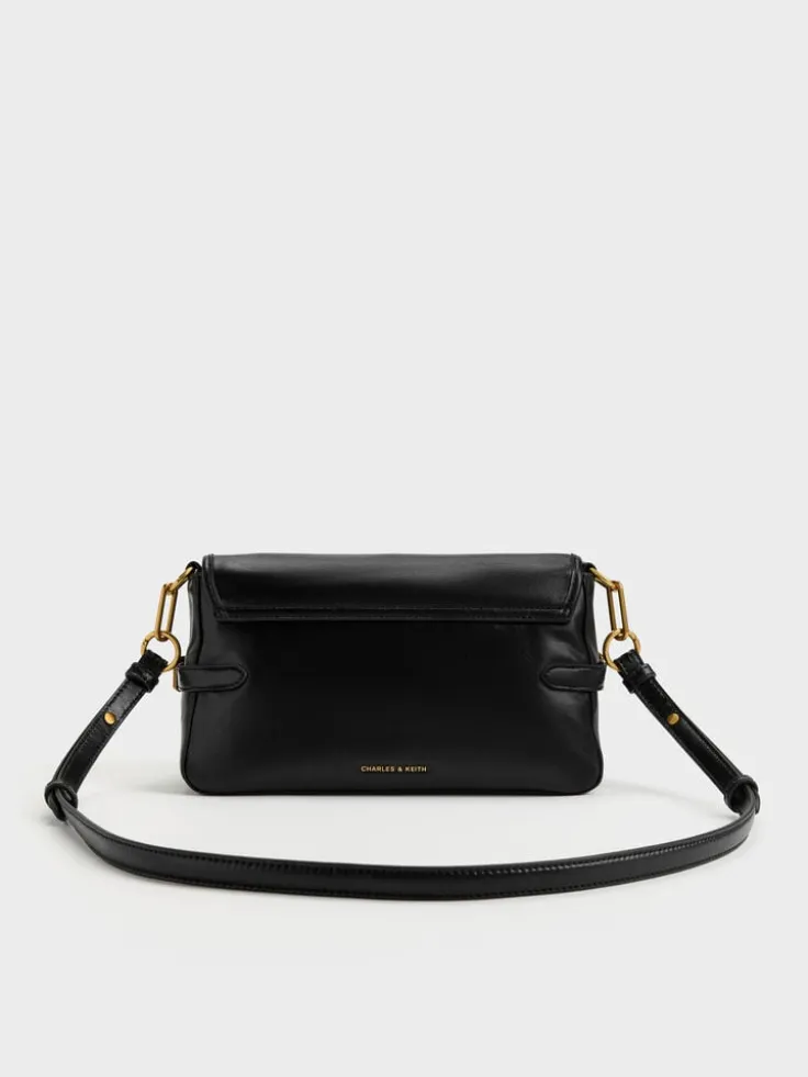 Gwynne Metallic-Buckle Belted Shoulder Bag