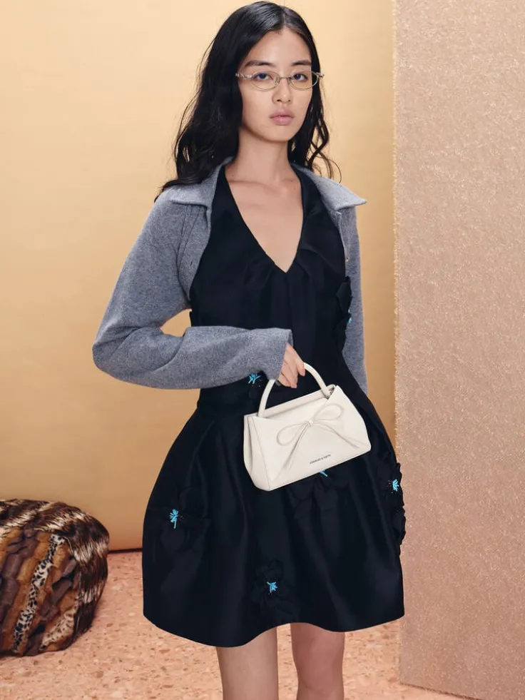 Hazel Bow Panelled Top Handle Bag
