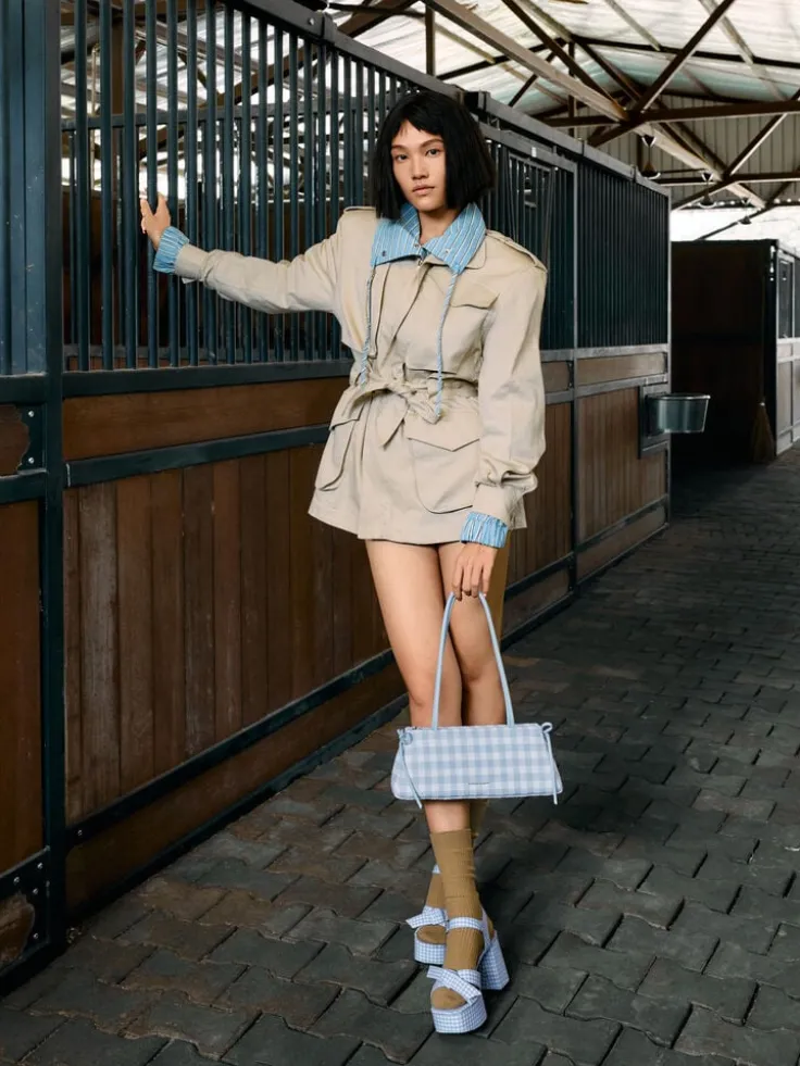 Hazel Gingham Bow Shoulder Bag