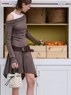 Hazel Polka-Dot Bow Bucket Bag