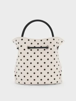 Hazel Polka-Dot Bow Bucket Bag