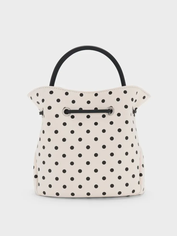 Hazel Polka-Dot Bow Bucket Bag