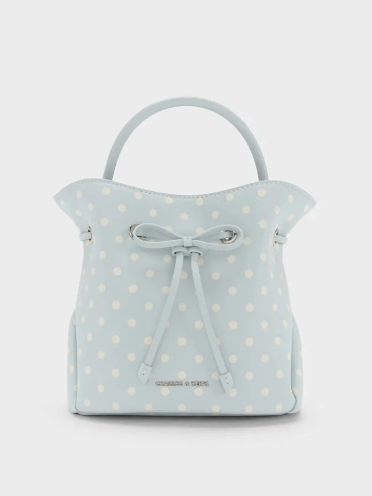 Hazel Polka-Dot Bow Bucket Bag