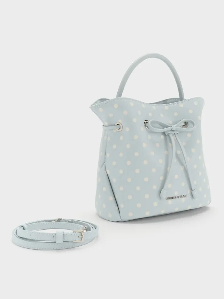 Hazel Polka-Dot Bow Bucket Bag