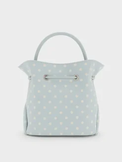 Hazel Polka-Dot Bow Bucket Bag