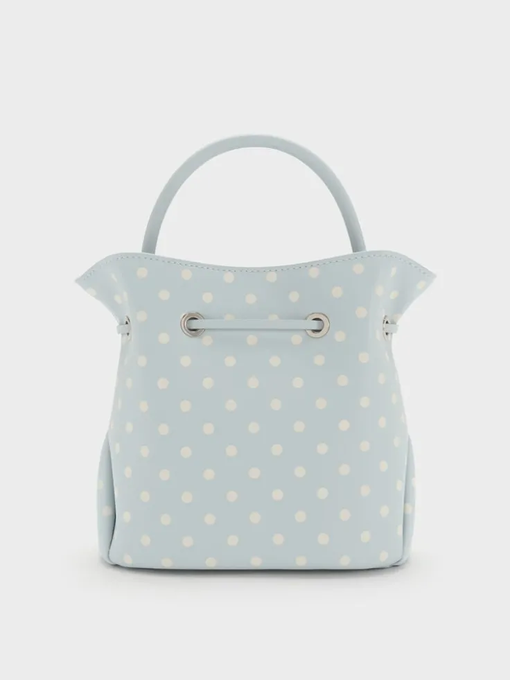 Hazel Polka-Dot Bow Bucket Bag