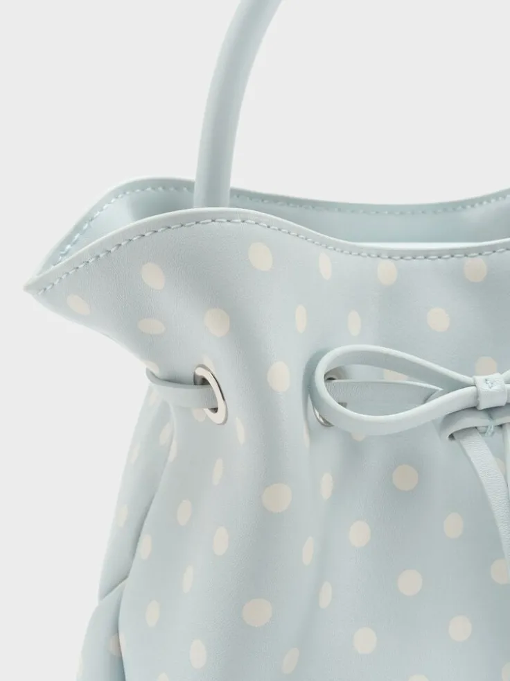 Hazel Polka-Dot Bow Bucket Bag