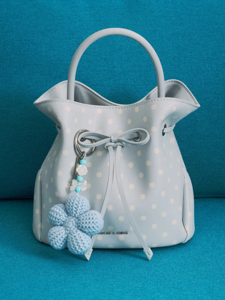 Hazel Polka-Dot Bow Bucket Bag